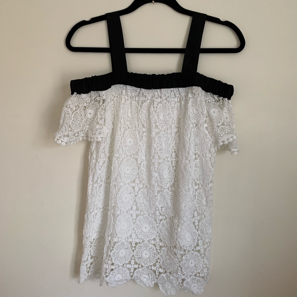 Alice Blue Lace Bardot Top with Straps - Picture 3 of 9